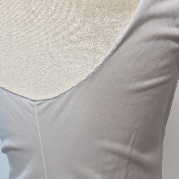 Vintage Vanity Fair Tricot Nylon Slip Nightgown Size 36 S Ivory Midi V-neck Bow - Picture 8 of 16